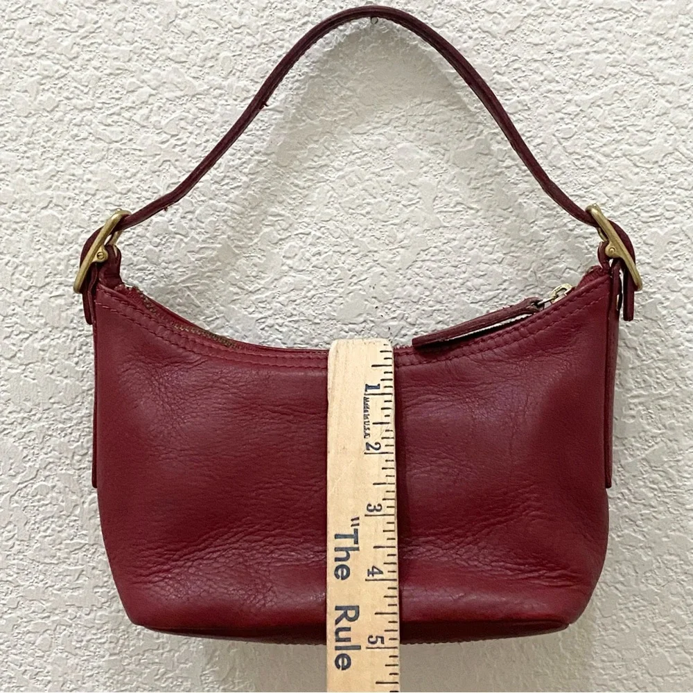 Vintage Y2K COACH 9844 Legacy West Demi Burgundy Red Leather Hobo Mini Bag - Picture 8 of 16